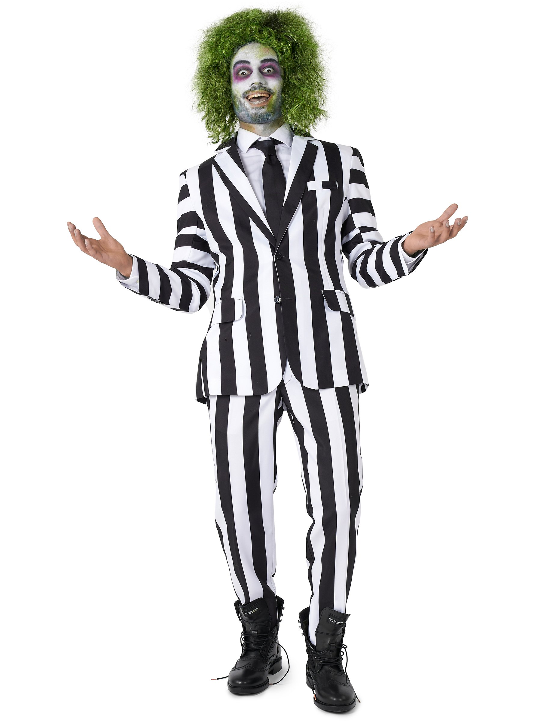 Beetlejuice Kostüm Herren schwarz weiß