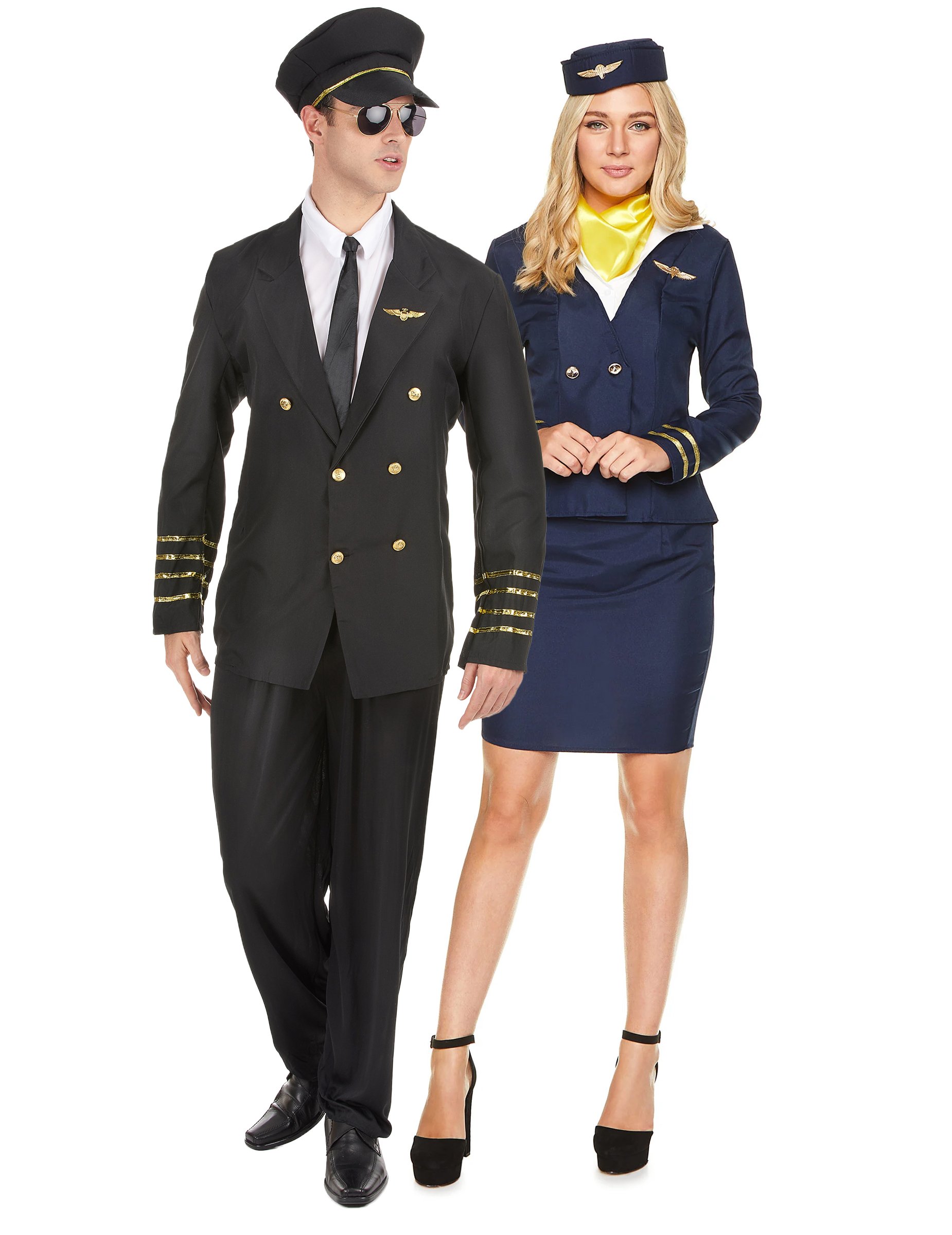 Fly High Piloten Stewardess Paarkostüm