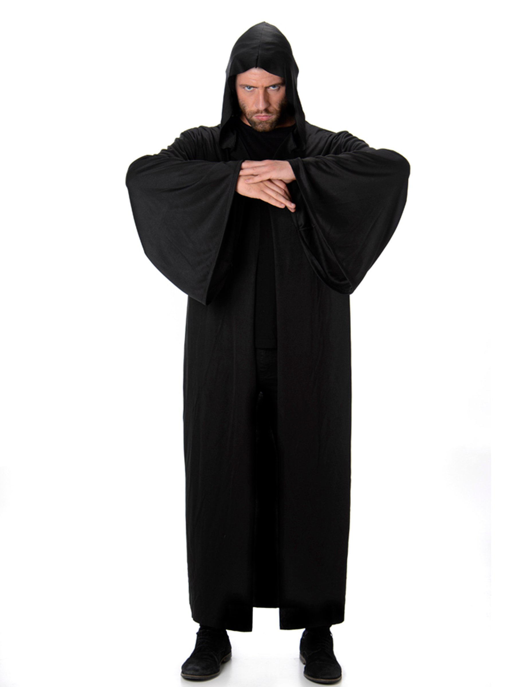 Halloween Vampir Mittelalter Kutte mit Kapuze schwarz
