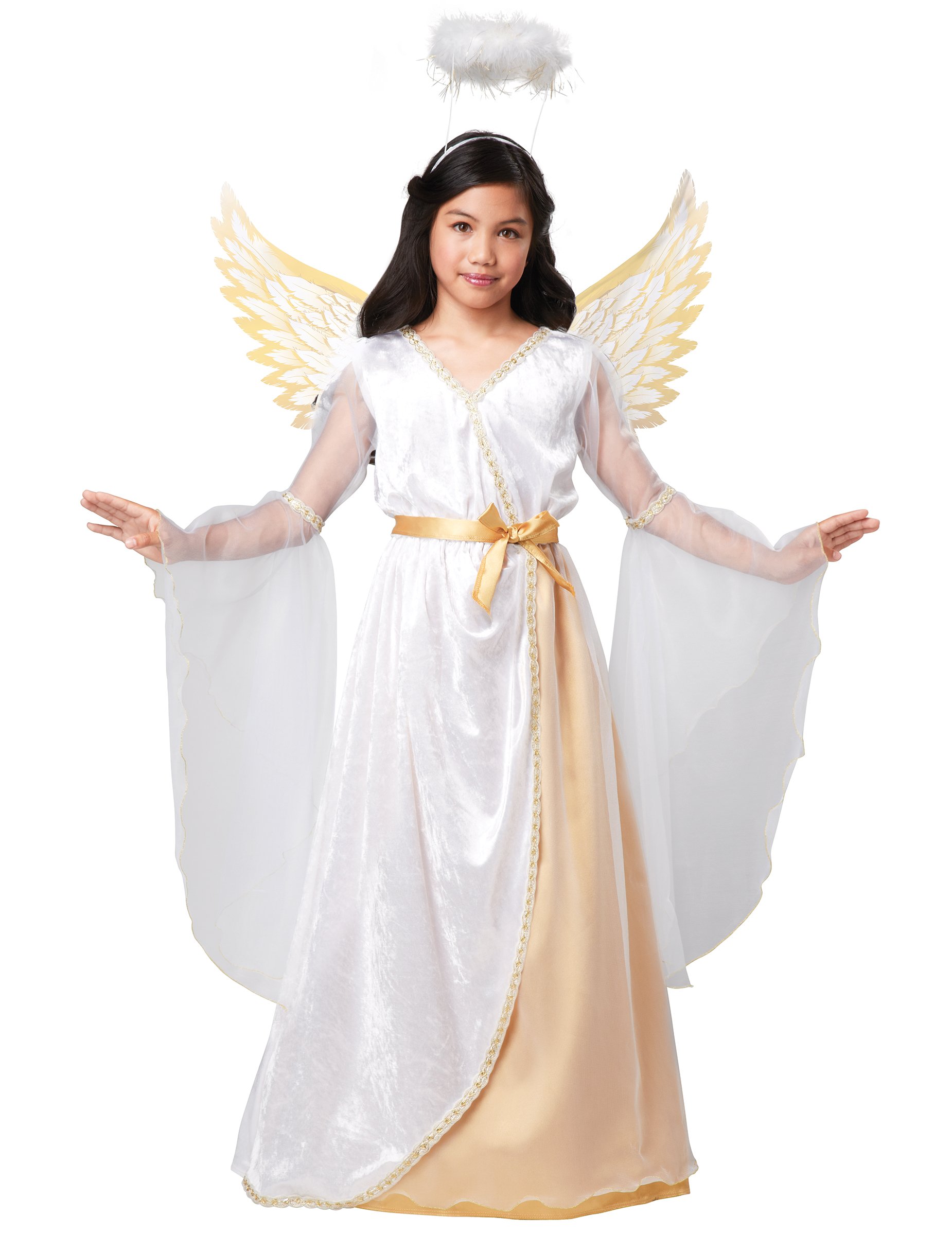 Himmlisches Engelskostüm für Mädchen Kinderkostüm weiss-gold