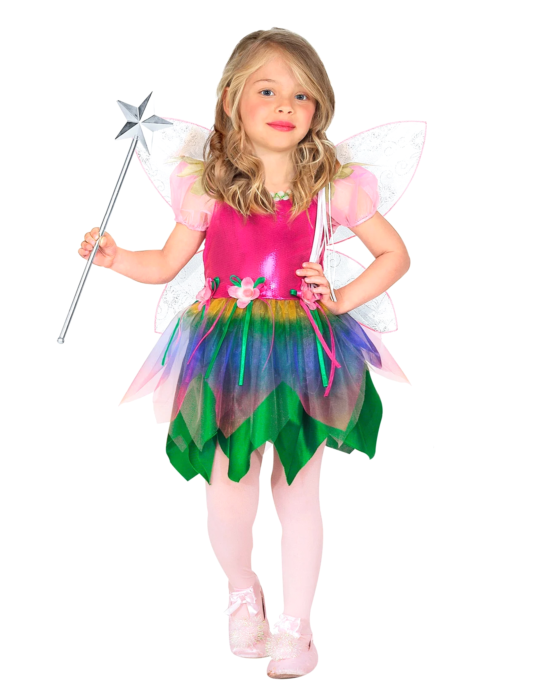 Kleine Fee Kinderkostüm Elfe pink-grün
