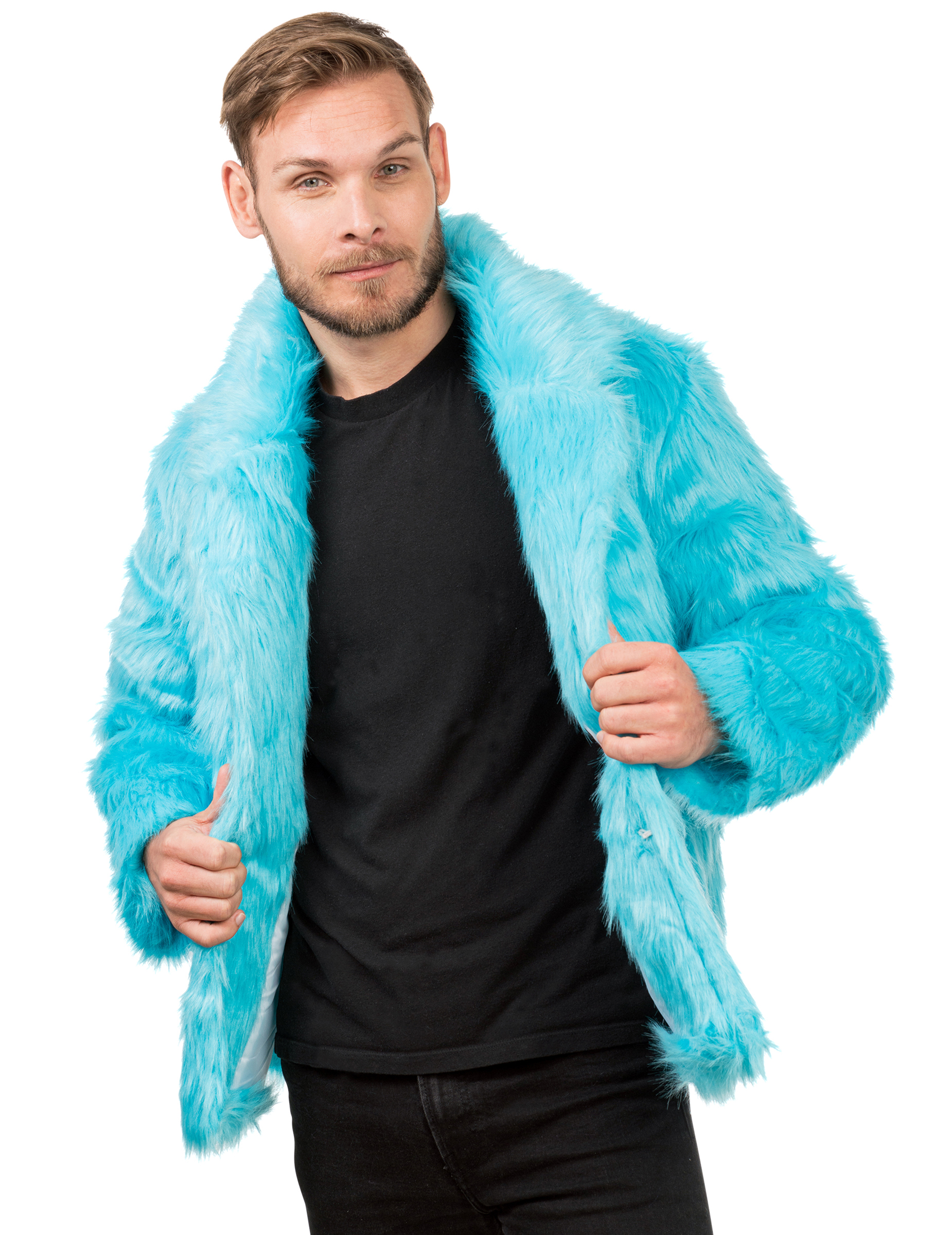Kunstpelzmantel in Blau für Erwachsene