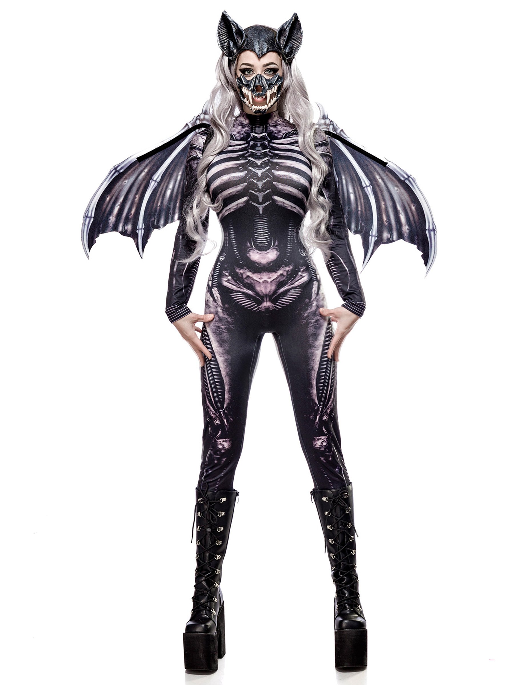 Luxuriöses Fledermaus-Skelett-Kostüm für Damen