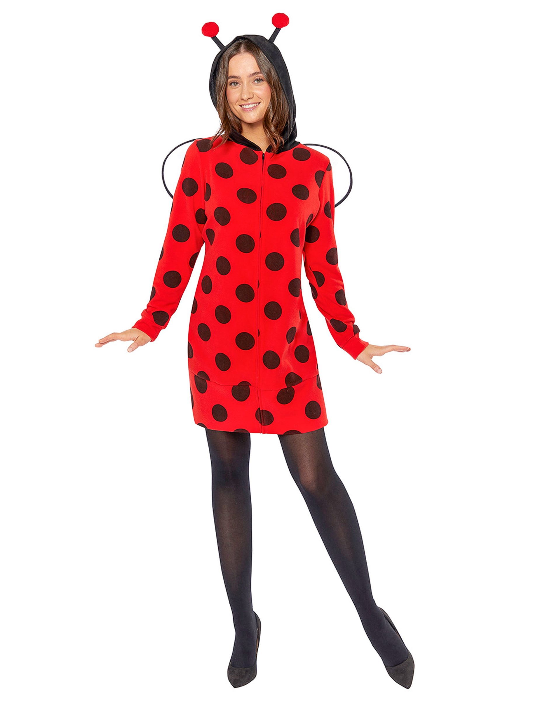 Marienkäfer Kostüm für Damen langärmelig rot