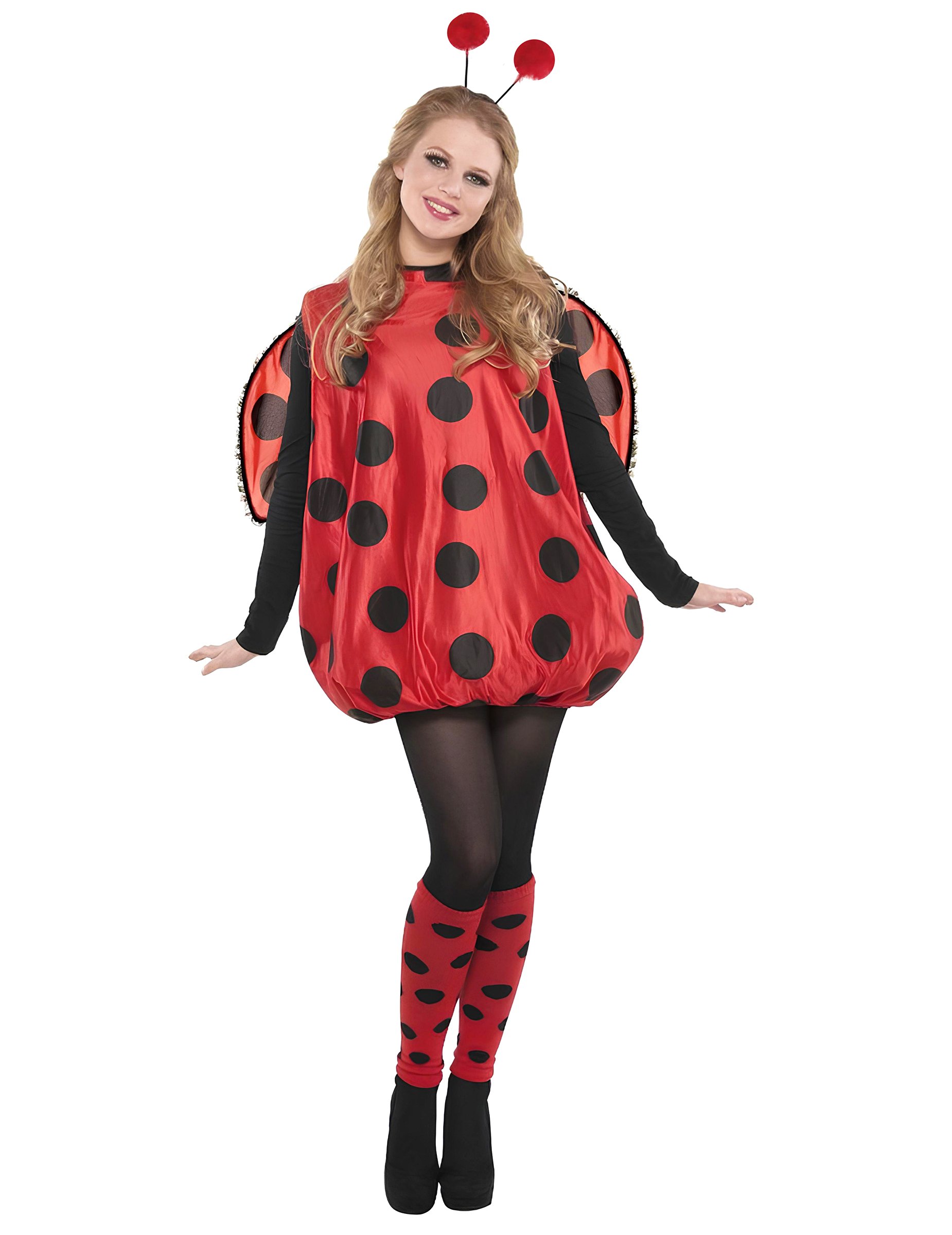 Marienkäferkostüm für Damen rot schwarz