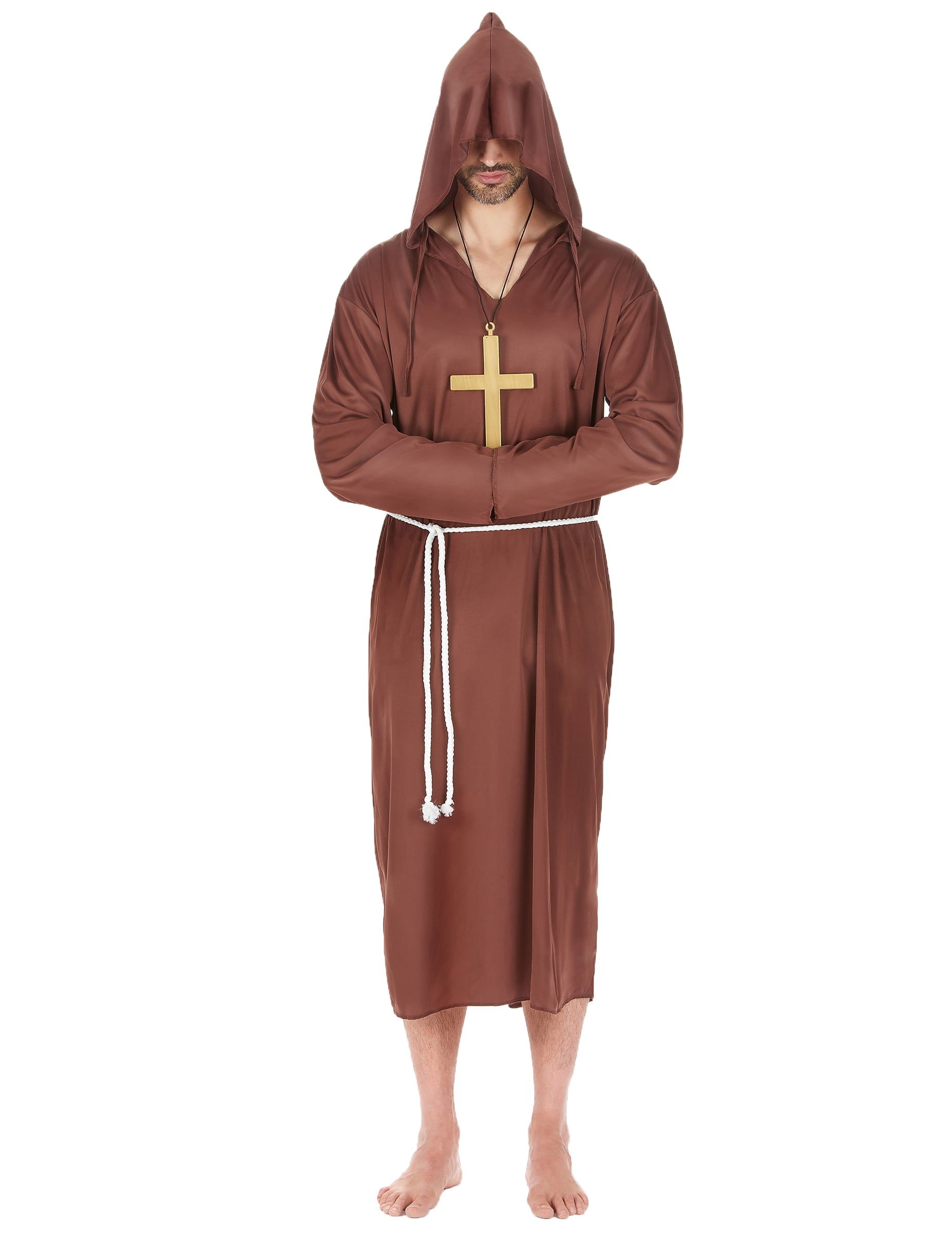 Mönch Kostüm Priester Herrenkostüm braun