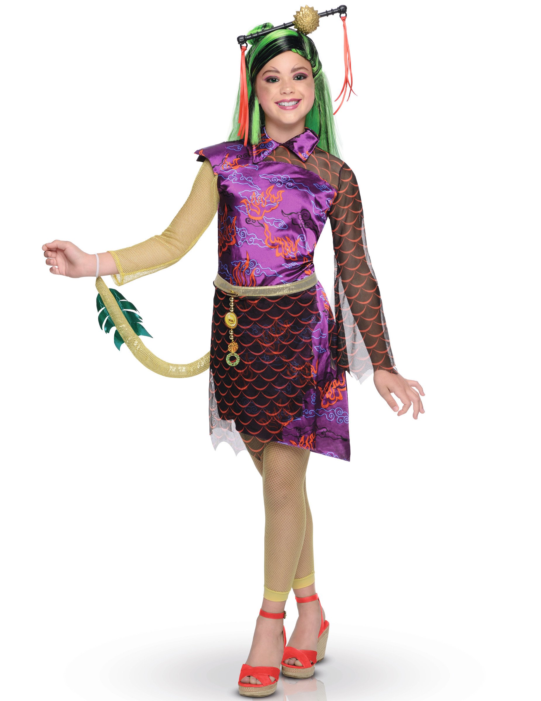 Monster High Jinafire Mädchen-Kostüm Lizenzkostüm 2-teilig bunt