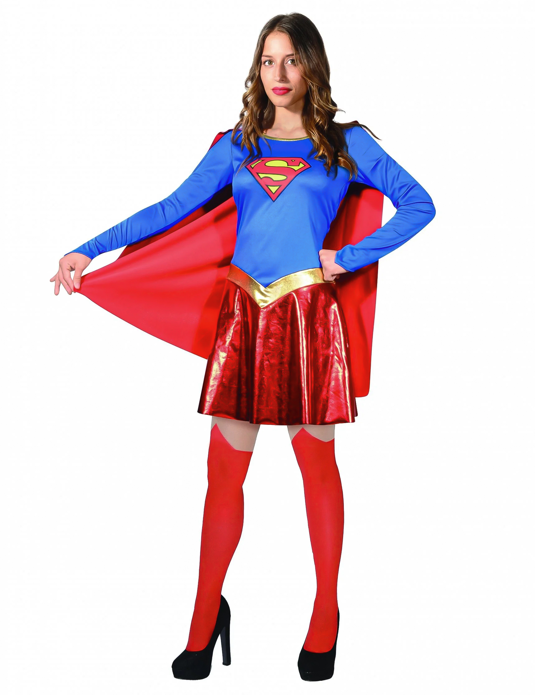 Offizielles Supergirl-Kostüm für Damen rot-blau-gelb