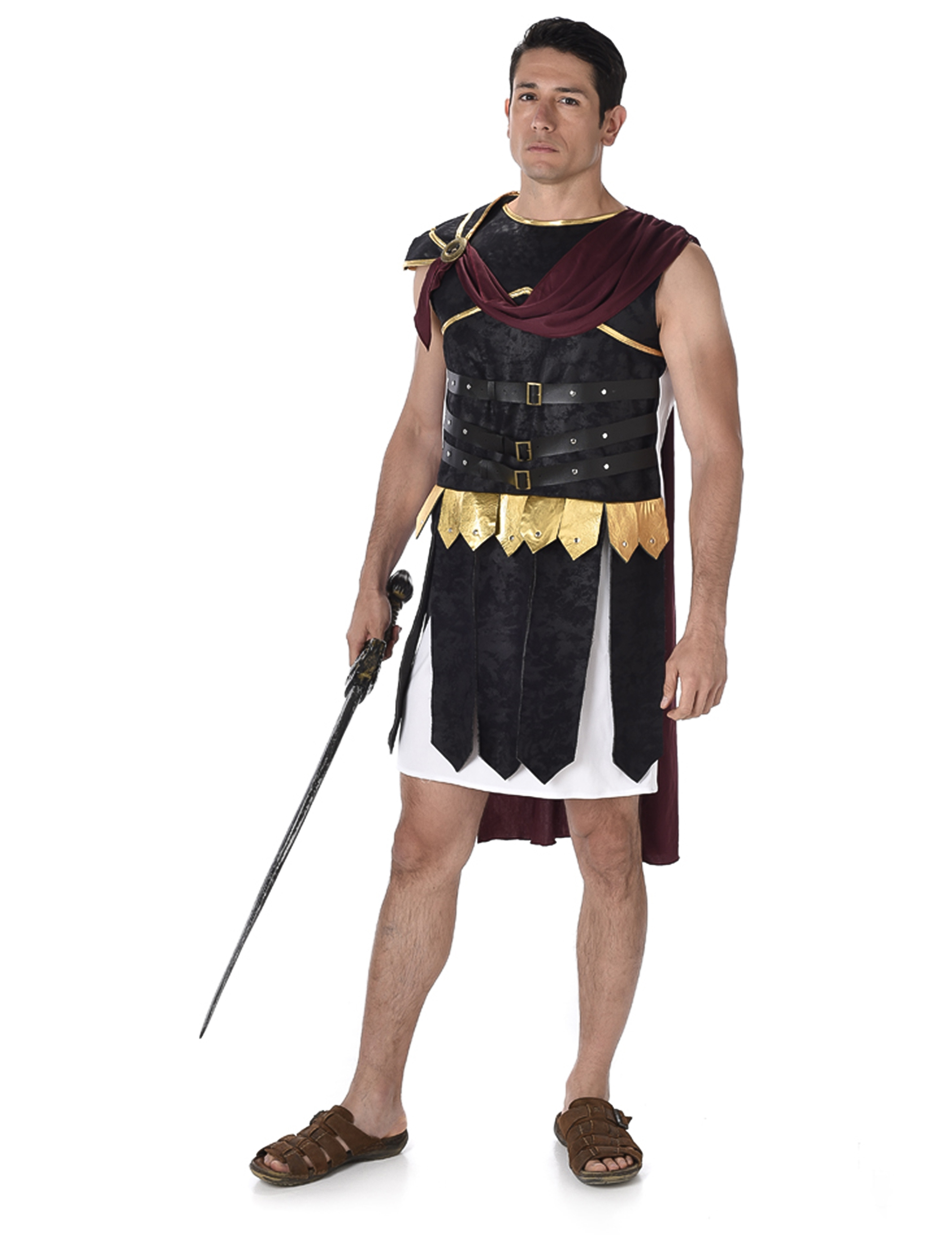 Römer-Herrenkostüm Gladiator schwarz