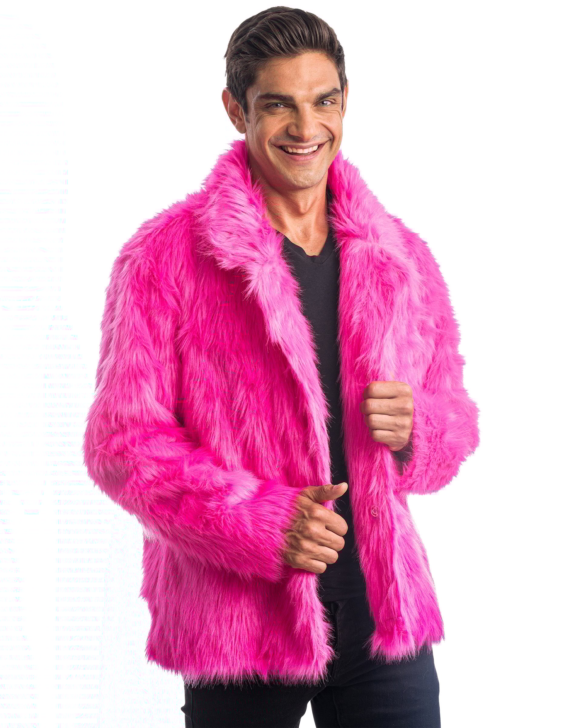 Rosfarbenen Mantel aus Kunstpelz für Erwachsene
