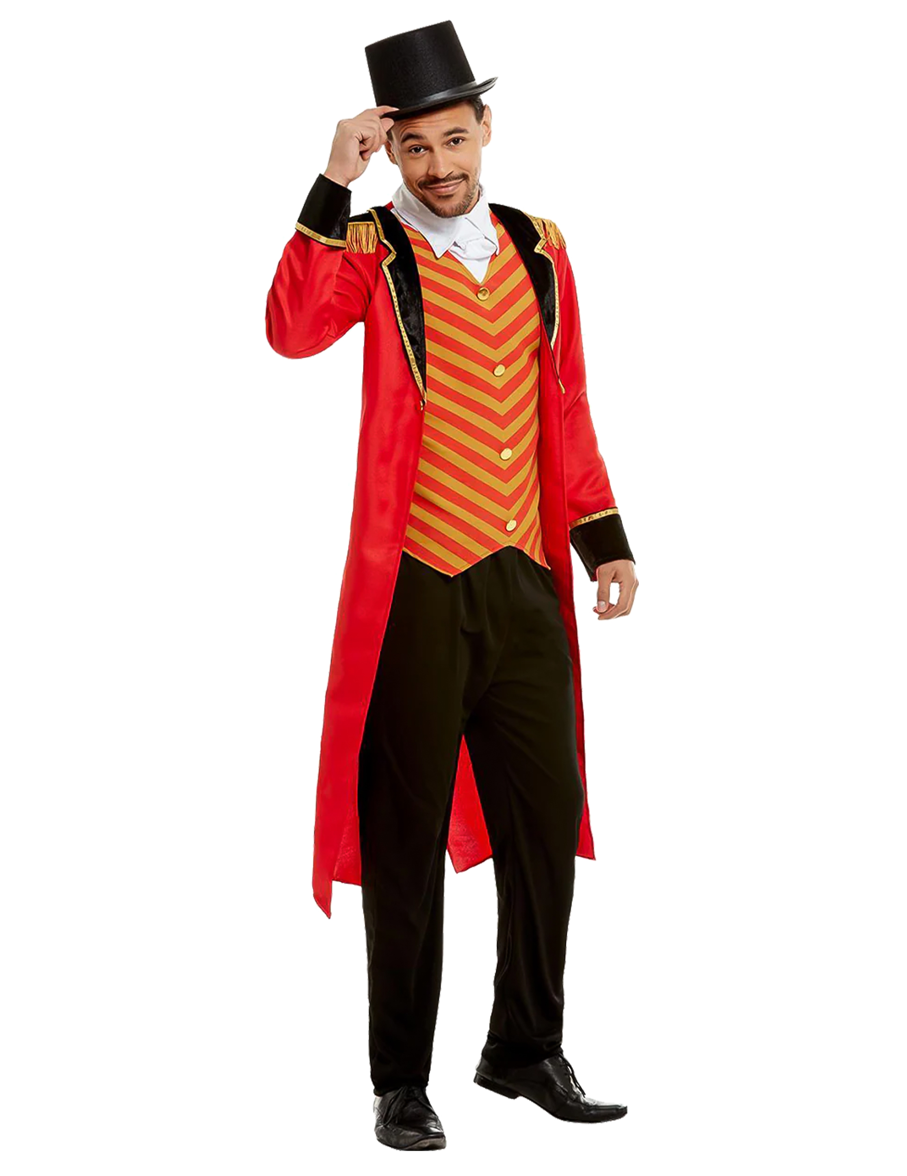 Zirkusdirektor-Kostüm für Herren Faschingskostüm schwarz-rot