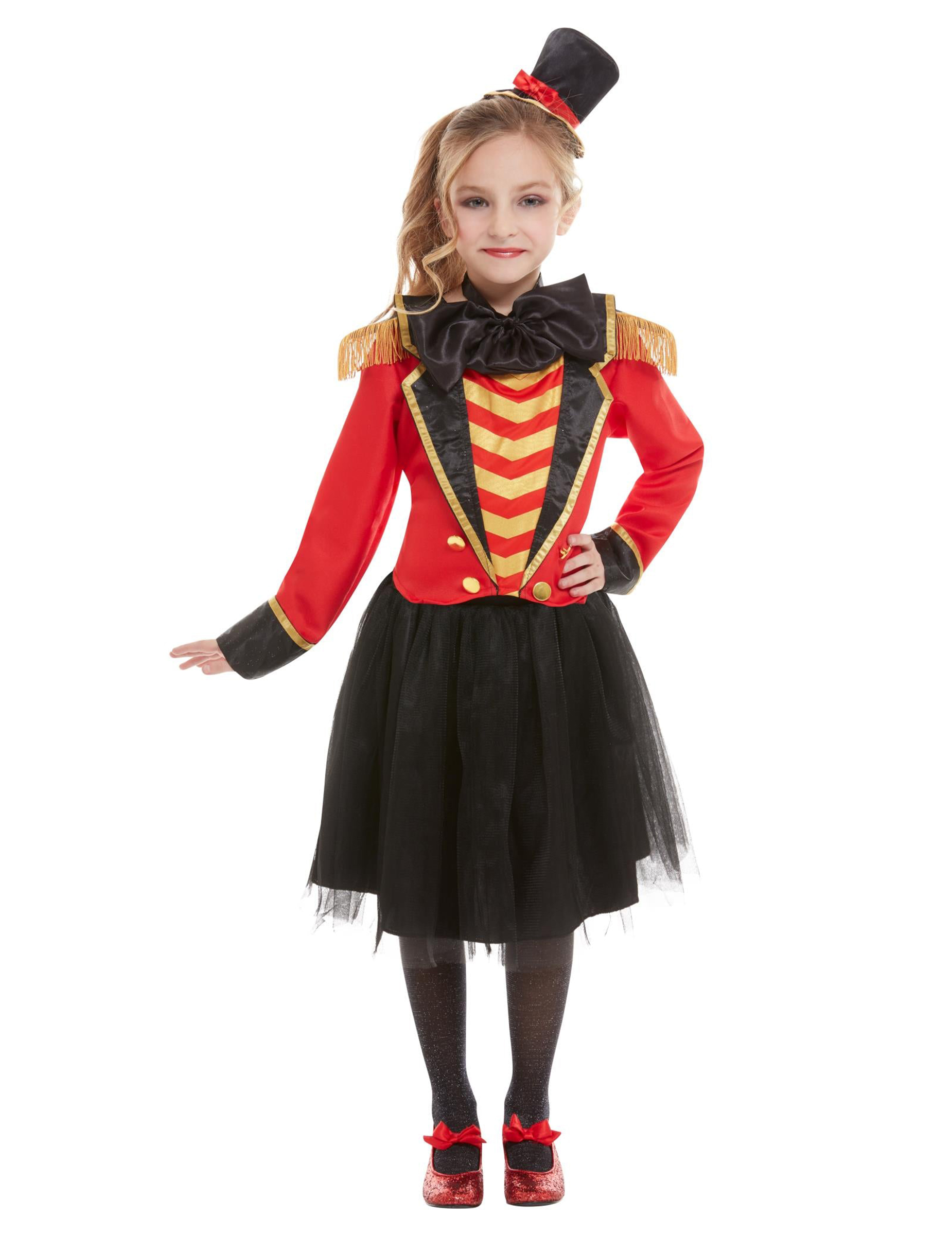 Zirkusdirektor-Kostüm für Mädchen Dompteur rot-gold-schwarz