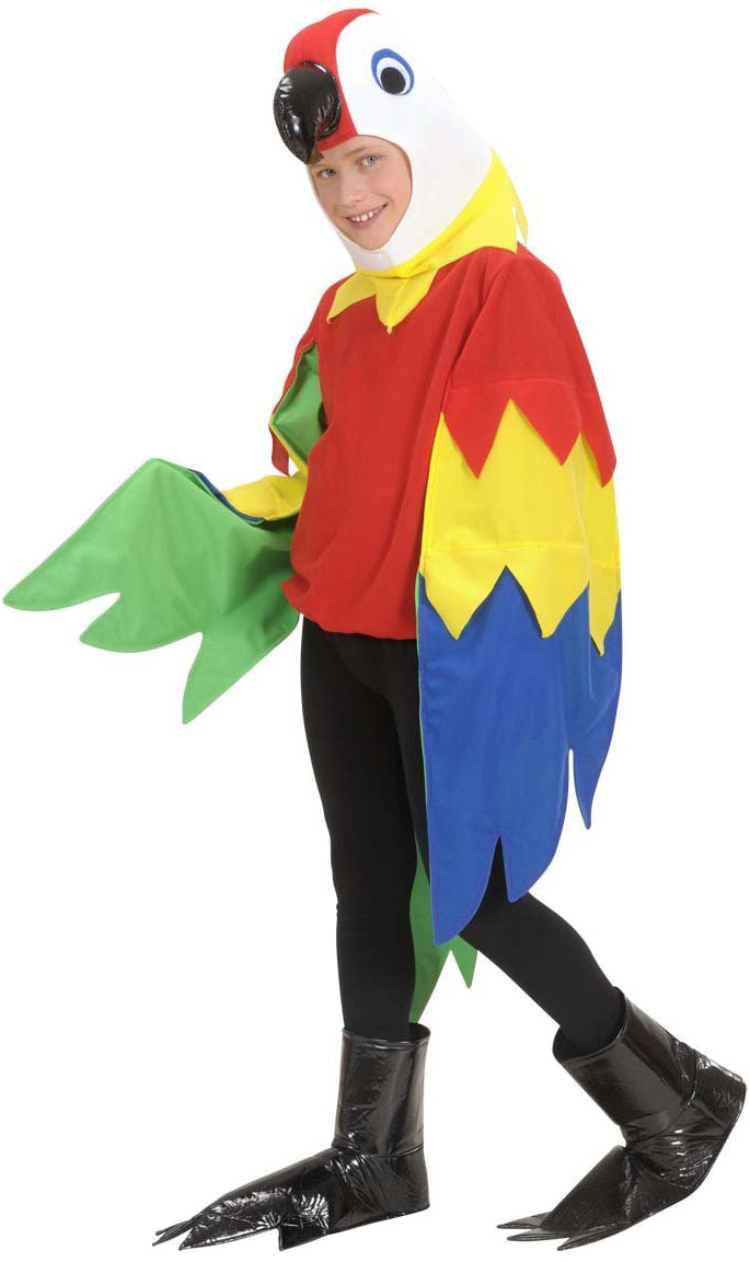 Bunter Papagei Kostüm für Kinder - Kinder 128 bunt | Karneval & Fasching | Kostüme.com