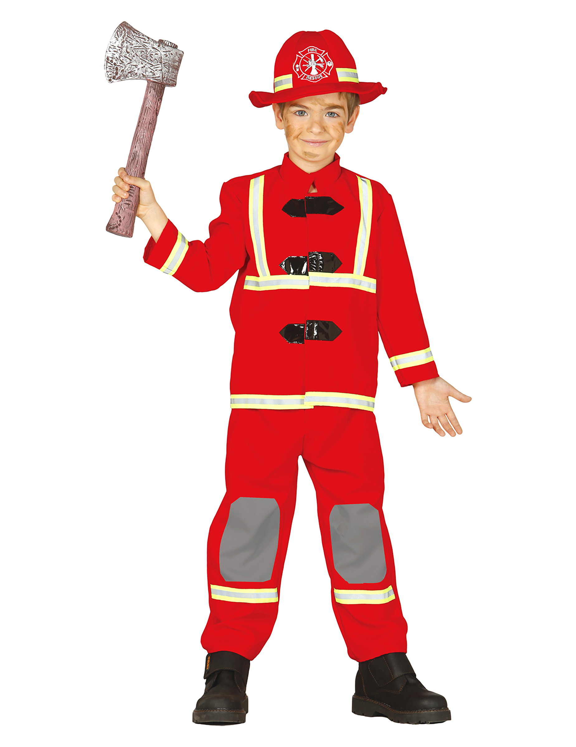 Mutiger Feuerwehrmann Kinderkostüm für Mädchen bunt