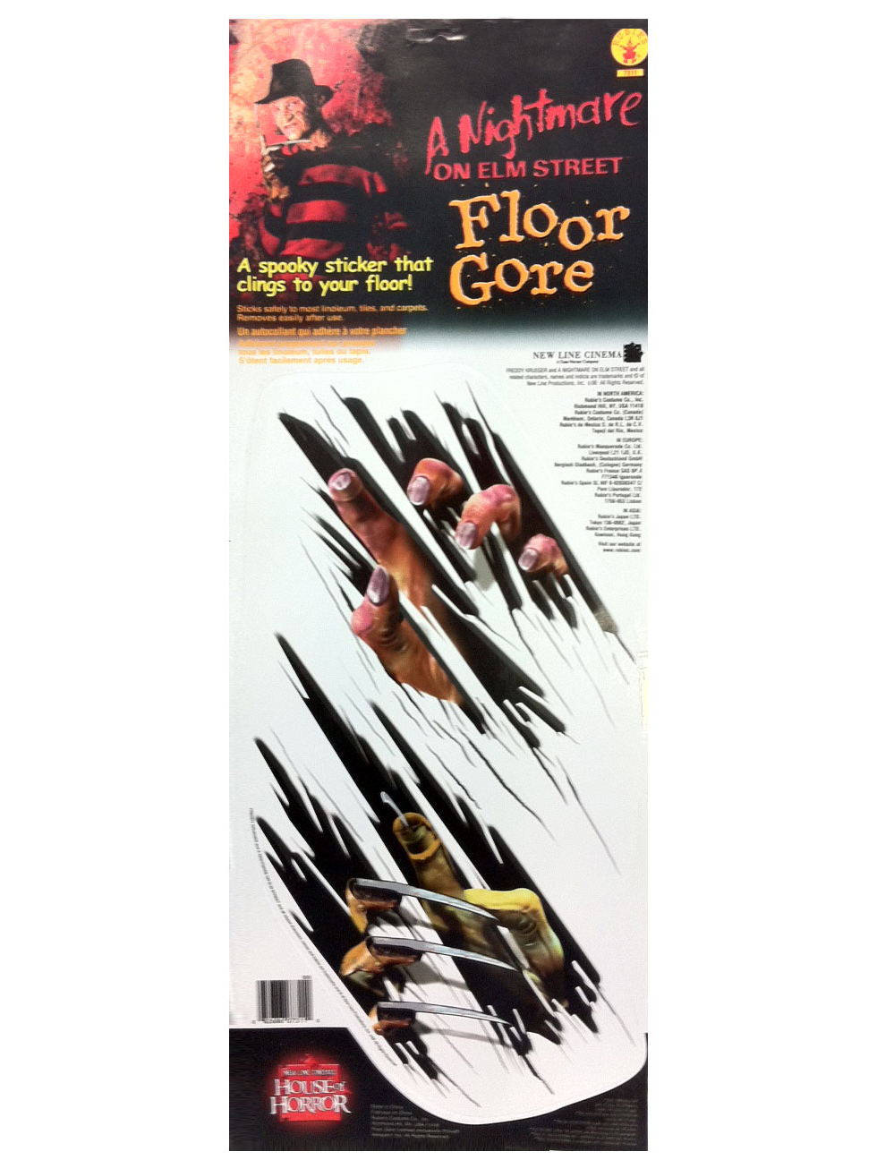 Original Freddy Krüger Klauen Aufkleber Halloween-Deko bunt