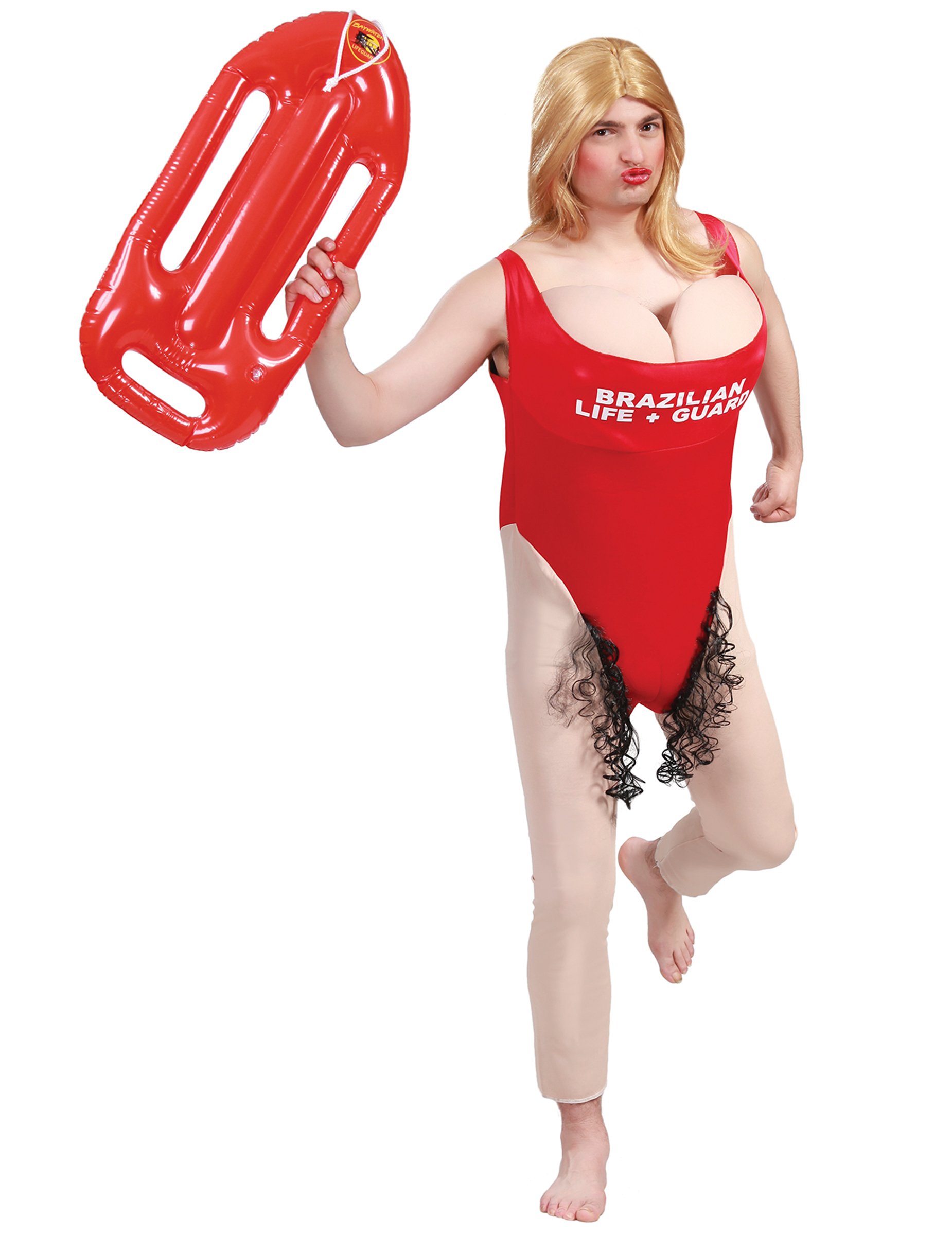 Rettungsschwimmer-Kostüm für Herren Karneval rot