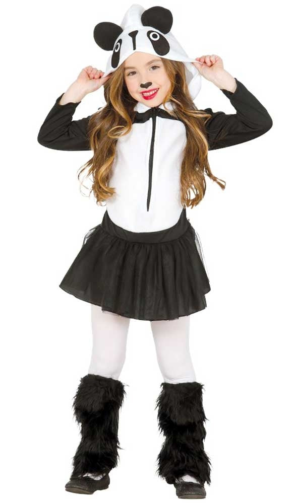 Pandie Panda Girl Kostüm für Mädchen - Kinder 5-6 Jahre schwarz-weiß | Karneval & Fasching | Kostüme.com