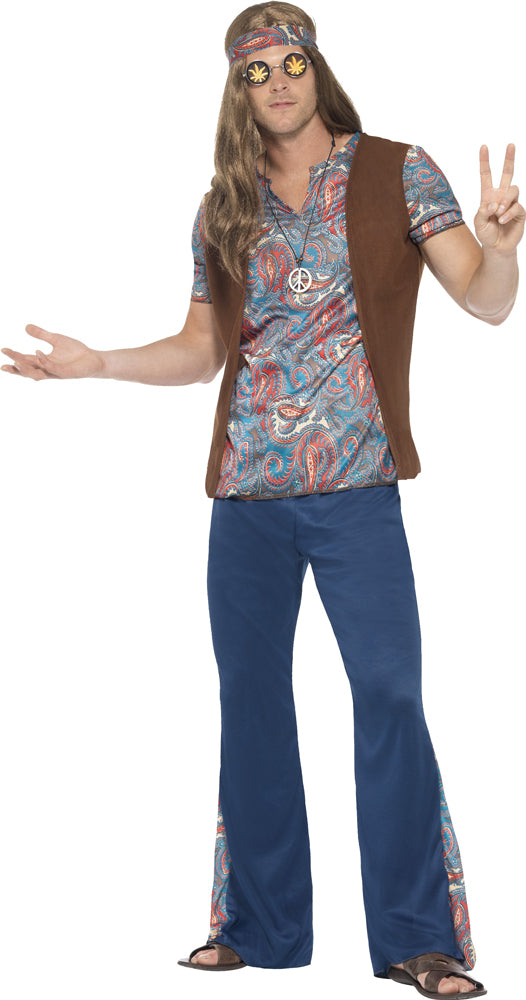 King Freddy Hippie Herrenkostüm - S braun-blau | Karneval & Fasching | Kostüme.com